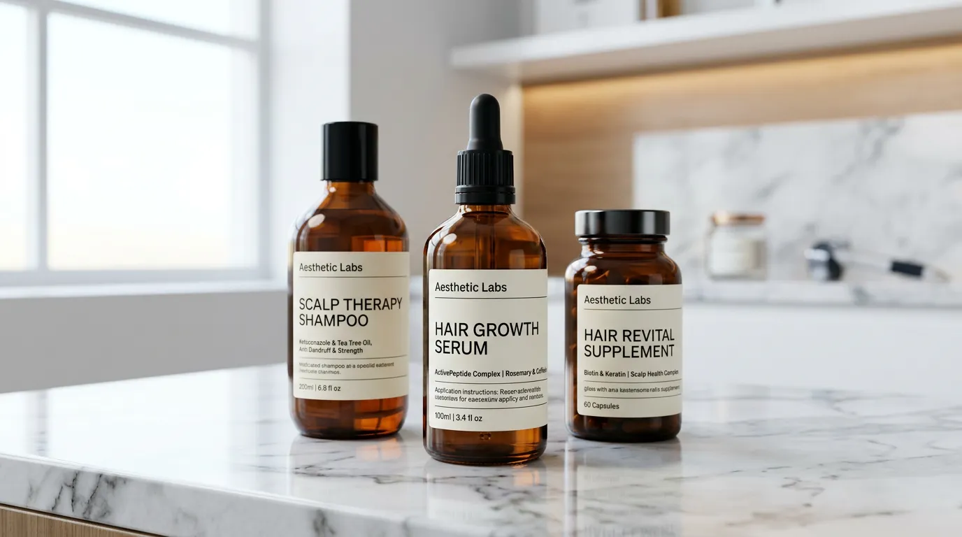 Medicated hair care products at MU Scalp centre in Kota Kinabalu